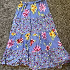 Coldwater Creek Vibrant Floral Maxi Skirt